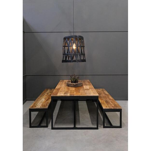 Valgomojo stalas RONALDO su juodu rėmu  3