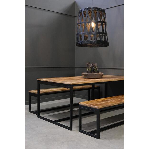 Valgomojo stalas RONALDO su juodu rėmu  4