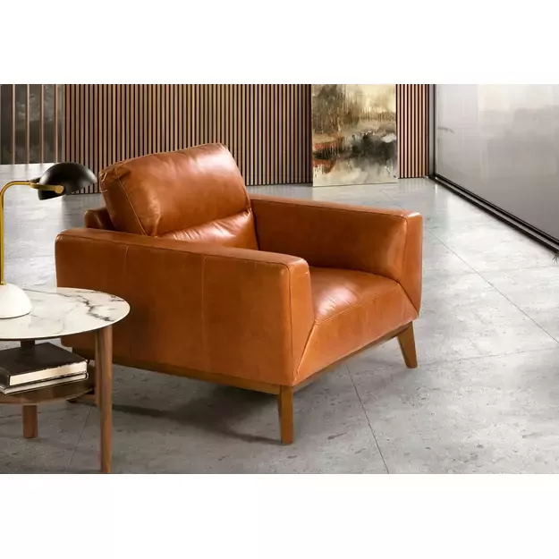 Rudas karvės odos fotelis 5