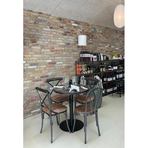 Bistro valgomojo kėdė su odine sėdyne 1