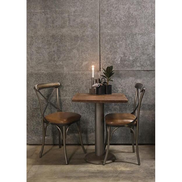Bistro valgomojo kėdė su odine sėdyne 3