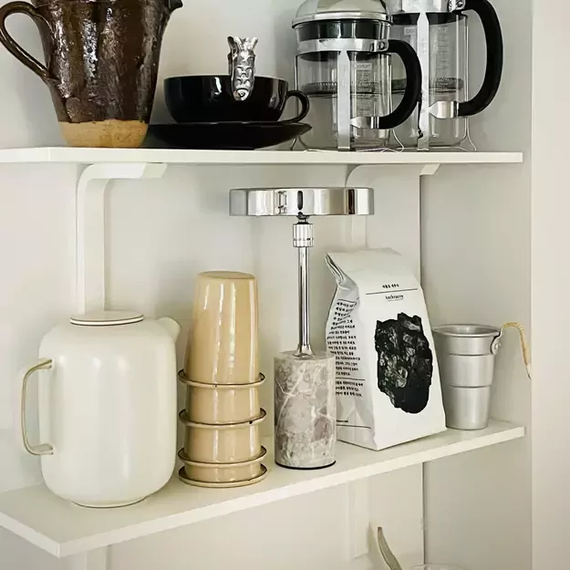 STARLIGHT LED stalo šviestuvas, chromuotas su pilko marmuro pagrindu 6