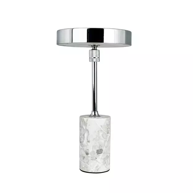 STARLIGHT LED stalo šviestuvas, chromuotas su pilko marmuro pagrindu