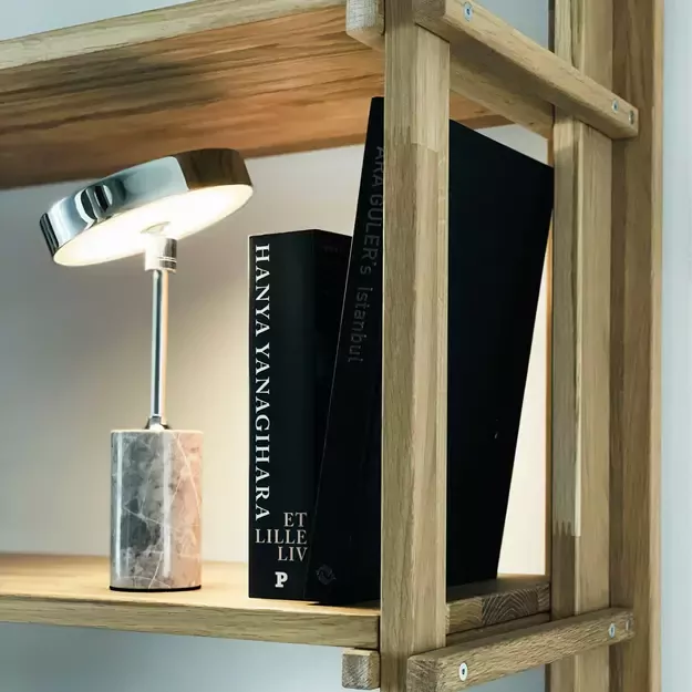 STARLIGHT LED stalo šviestuvas, chromuotas su pilko marmuro pagrindu 10