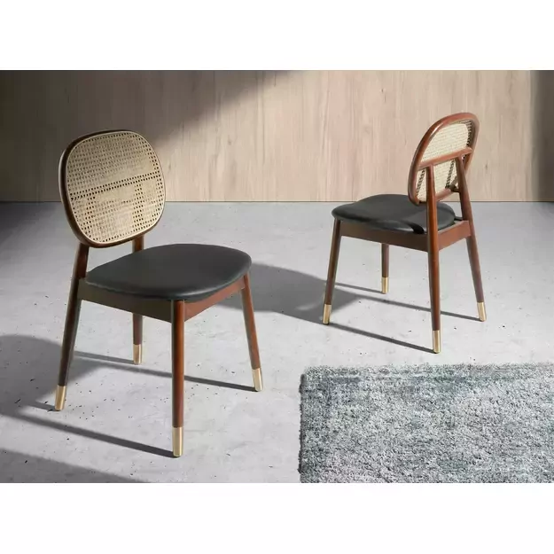 Valgomojo kėdė su apvaliu ratano atlošu 6