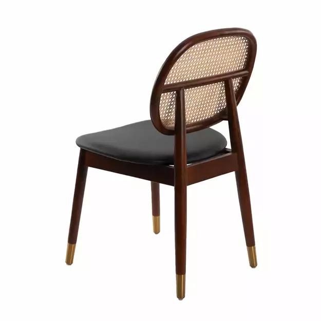 Valgomojo kėdė su apvaliu ratano atlošu 1