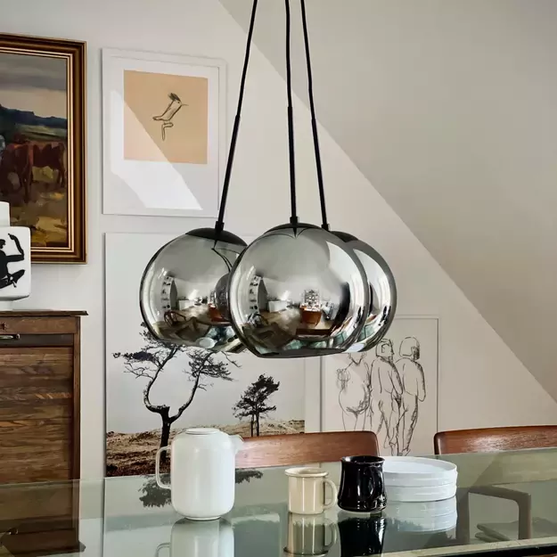 HARRY Smoke / Black – trijų pakabinamų šviestuvų komplektas