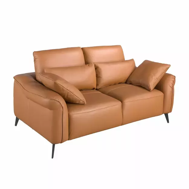 2vietė ruda odinė sofa