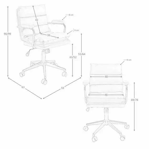 Besisukanti biuro kėdė, pilka 8