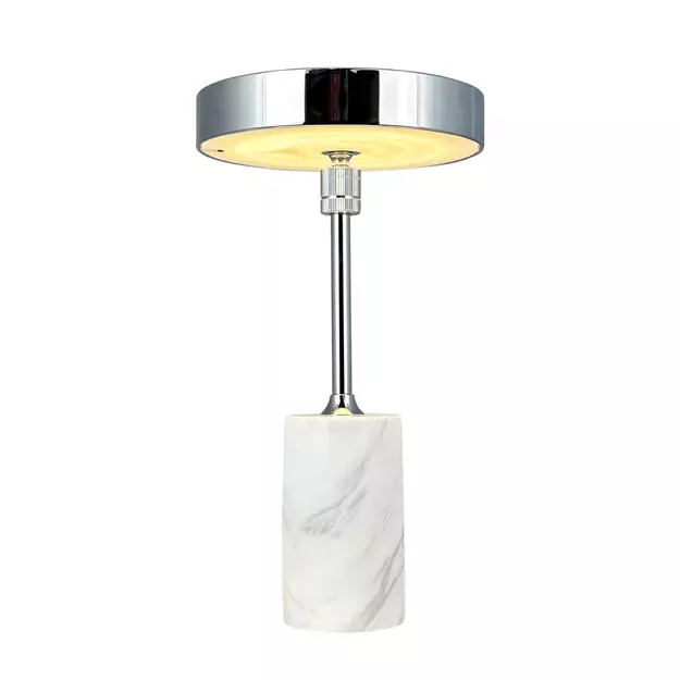 STARLIGHT LED stalo šviestuvas, chromuotas su balto marmuro pagrindu 2