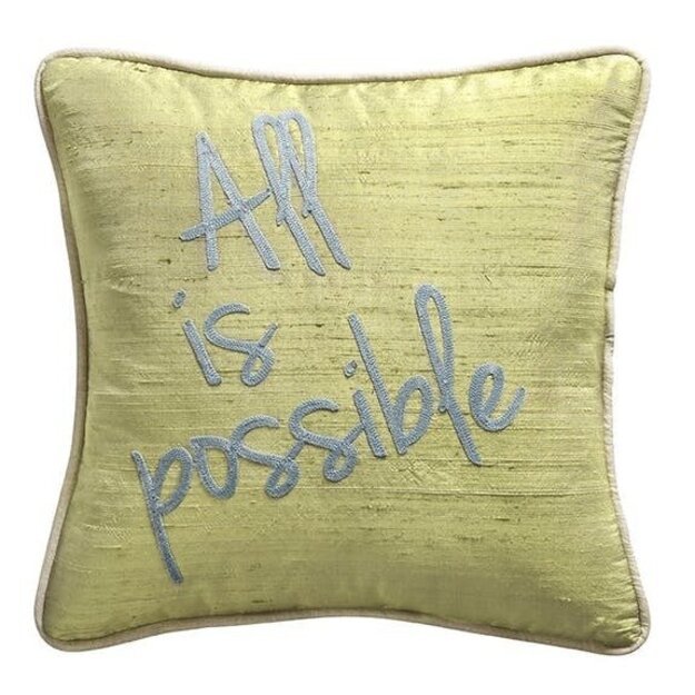 Šilko pagalvė "ALL IS POSSIBLE" 